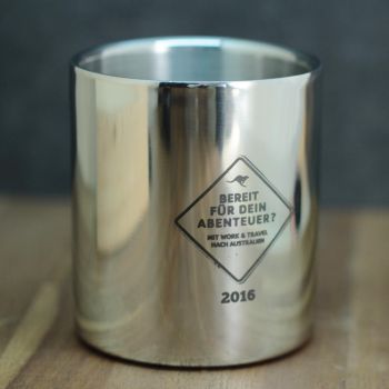 Becher mit Gravur, Edelstahl
