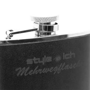Flachmann Leder mit Gravur