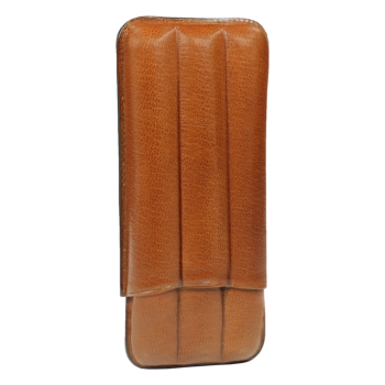 3er Corona Zigarrenetui mit Gravur, 493 Havanna MARTIN WESS, Leder 
