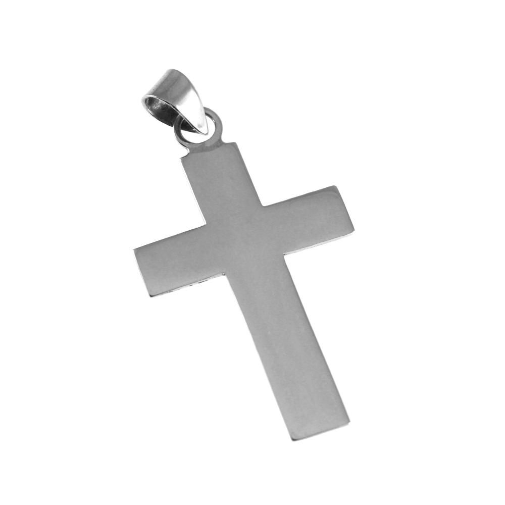 Kreuz Anhänger mit Namengravur-925er Sterling Silber-zur Kommunion,Taufe-& Kette 