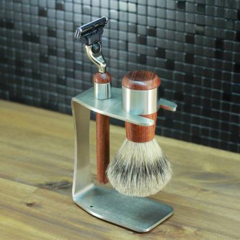 Golddachs Rasierset mit Gravur, 3-teilig, Dachshaar