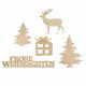 Weihnachtliche Holzstecker für Schwibbogen zum Selbstbestücken, 5er Set, Holz